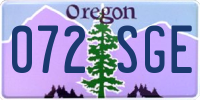 OR license plate 072SGE