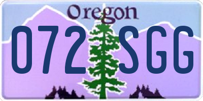 OR license plate 072SGG