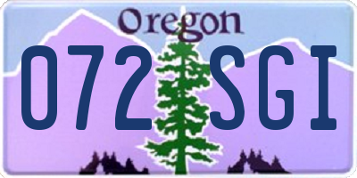 OR license plate 072SGI