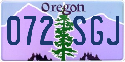 OR license plate 072SGJ