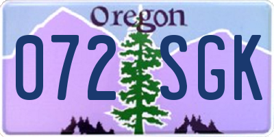 OR license plate 072SGK