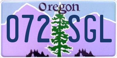 OR license plate 072SGL