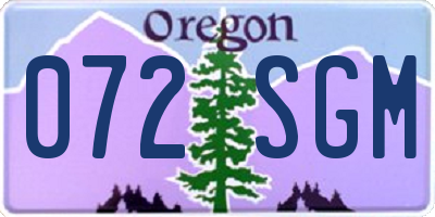 OR license plate 072SGM