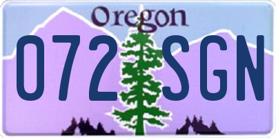 OR license plate 072SGN