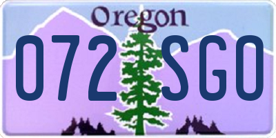 OR license plate 072SGO
