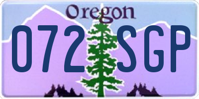 OR license plate 072SGP