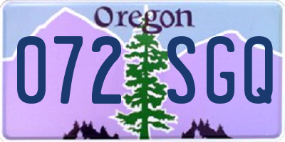 OR license plate 072SGQ