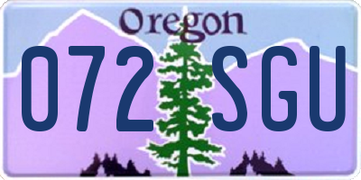 OR license plate 072SGU