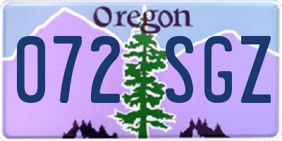 OR license plate 072SGZ