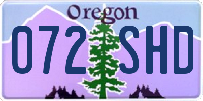 OR license plate 072SHD