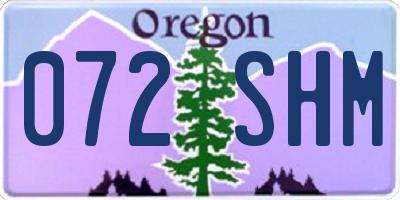 OR license plate 072SHM