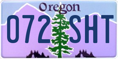 OR license plate 072SHT