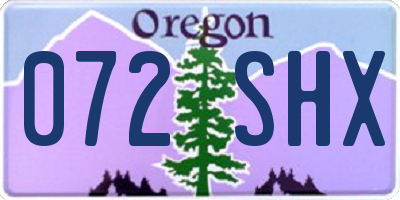 OR license plate 072SHX