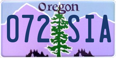 OR license plate 072SIA
