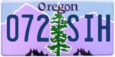 OR license plate 072SIH
