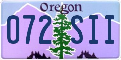OR license plate 072SII
