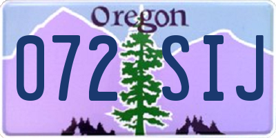 OR license plate 072SIJ