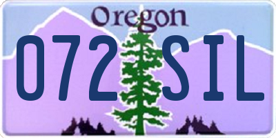 OR license plate 072SIL