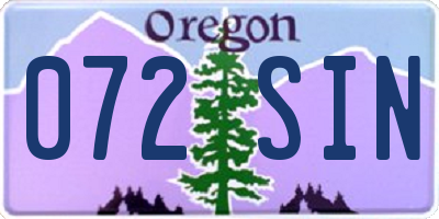 OR license plate 072SIN
