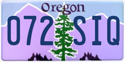 OR license plate 072SIQ