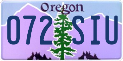 OR license plate 072SIU