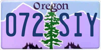OR license plate 072SIY