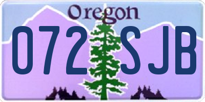 OR license plate 072SJB