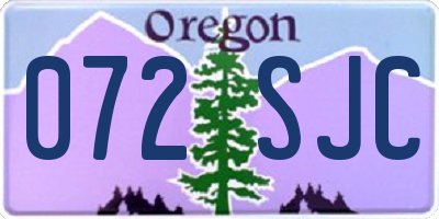 OR license plate 072SJC