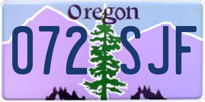 OR license plate 072SJF