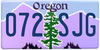 OR license plate 072SJG