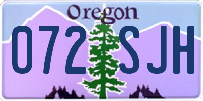 OR license plate 072SJH