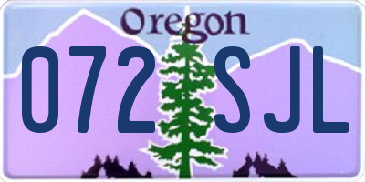 OR license plate 072SJL