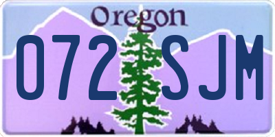 OR license plate 072SJM
