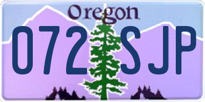 OR license plate 072SJP