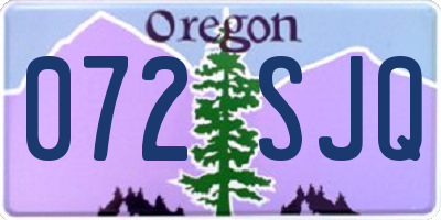 OR license plate 072SJQ
