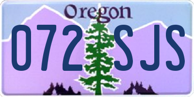 OR license plate 072SJS