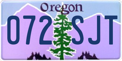 OR license plate 072SJT
