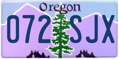 OR license plate 072SJX