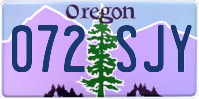 OR license plate 072SJY