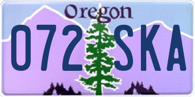 OR license plate 072SKA