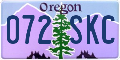OR license plate 072SKC