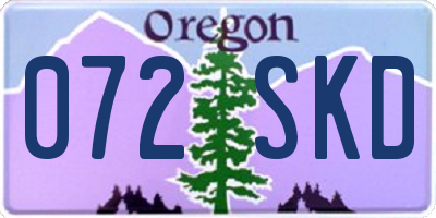 OR license plate 072SKD
