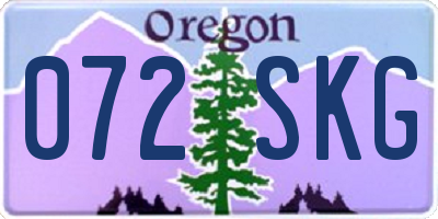 OR license plate 072SKG