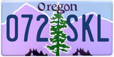 OR license plate 072SKL