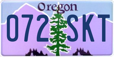 OR license plate 072SKT