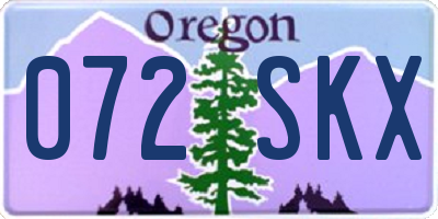 OR license plate 072SKX