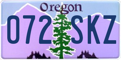 OR license plate 072SKZ
