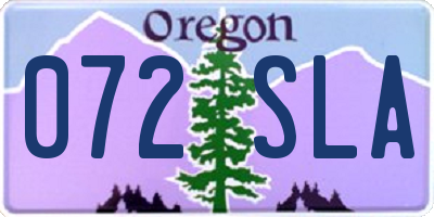 OR license plate 072SLA