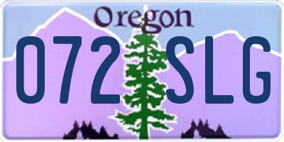 OR license plate 072SLG