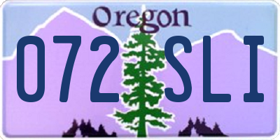 OR license plate 072SLI
